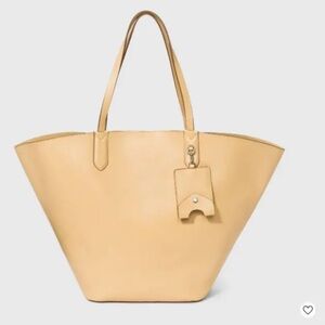 A New Day Oversized Fan Tote Handbag Purse Wheat